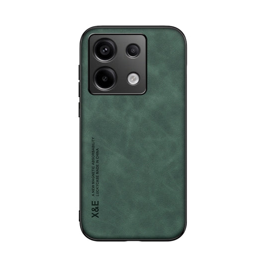 For Xiaomi Redmi Note 13 Pro 5G Skin Feel Magnetic Leather Back Phone Case(Green) - Xiaomi Cases by buy2fix | Online Shopping UK | buy2fix