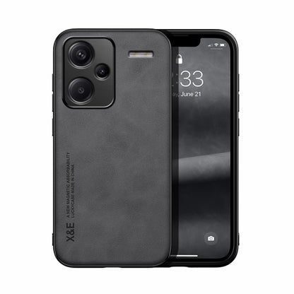 For Xiaomi Redmi Note 13 Pro+ 5G Skin Feel Magnetic Leather Back Phone Case(Dark Grey) - Xiaomi Cases by buy2fix | Online Shopping UK | buy2fix