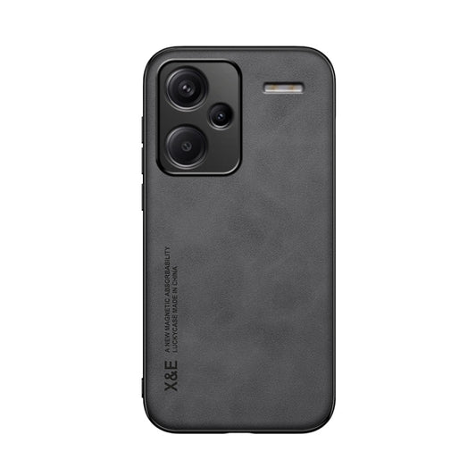 For Xiaomi Redmi Note 13 Pro+ 5G Skin Feel Magnetic Leather Back Phone Case(Dark Grey) - Xiaomi Cases by buy2fix | Online Shopping UK | buy2fix