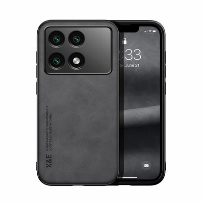For Xiaomi Redmi K70 Skin Feel Magnetic Leather Back Phone Case(Dark Grey) - Xiaomi Cases by buy2fix | Online Shopping UK | buy2fix