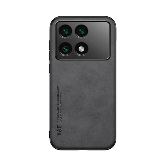 For Xiaomi Redmi K70 Skin Feel Magnetic Leather Back Phone Case(Dark Grey) - Xiaomi Cases by buy2fix | Online Shopping UK | buy2fix