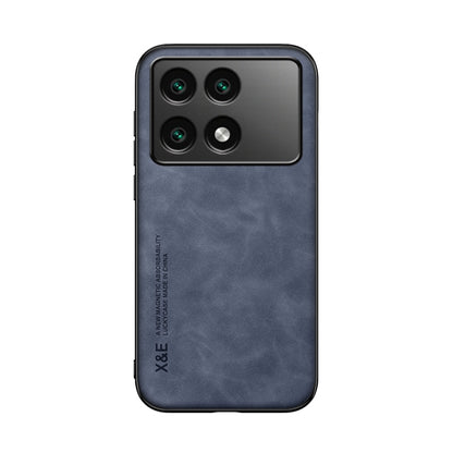 For Xiaomi Redmi K70 Skin Feel Magnetic Leather Back Phone Case(Blue) - Xiaomi Cases by buy2fix | Online Shopping UK | buy2fix