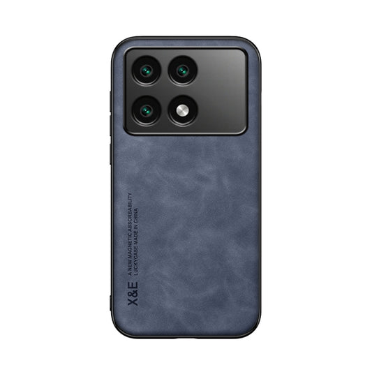 For Xiaomi Redmi K70 Skin Feel Magnetic Leather Back Phone Case(Blue) - Xiaomi Cases by buy2fix | Online Shopping UK | buy2fix