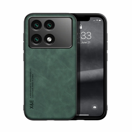 For Xiaomi Redmi K70E Skin Feel Magnetic Leather Back Phone Case(Green) - Xiaomi Cases by buy2fix | Online Shopping UK | buy2fix