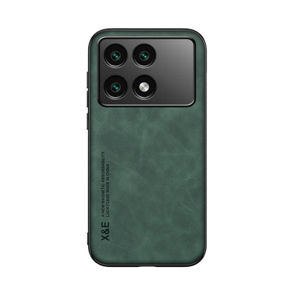 For Xiaomi Redmi K70E Skin Feel Magnetic Leather Back Phone Case(Green) - Xiaomi Cases by buy2fix | Online Shopping UK | buy2fix