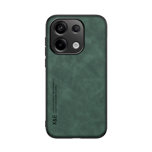 For Xiaomi Redmi Note 13 Pro 4G Skin Feel Magnetic Leather Back Phone Case(Green) - Xiaomi Cases by buy2fix | Online Shopping UK | buy2fix