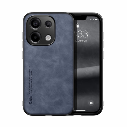 For Xiaomi Redmi Note 13 Pro 4G Skin Feel Magnetic Leather Back Phone Case(Blue) - Xiaomi Cases by buy2fix | Online Shopping UK | buy2fix