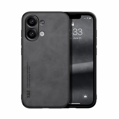 For Xiaomi Redmi Note 13 4G Skin Feel Magnetic Leather Back Phone Case(Dark Grey) - Xiaomi Cases by buy2fix | Online Shopping UK | buy2fix