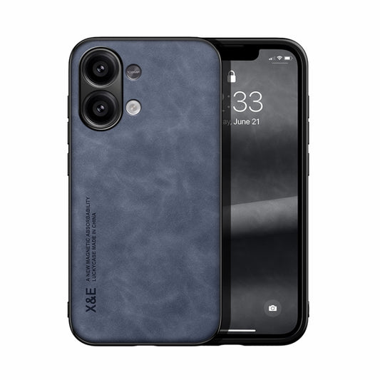 For Xiaomi Redmi Note 13 4G Skin Feel Magnetic Leather Back Phone Case(Blue) - Xiaomi Cases by buy2fix | Online Shopping UK | buy2fix