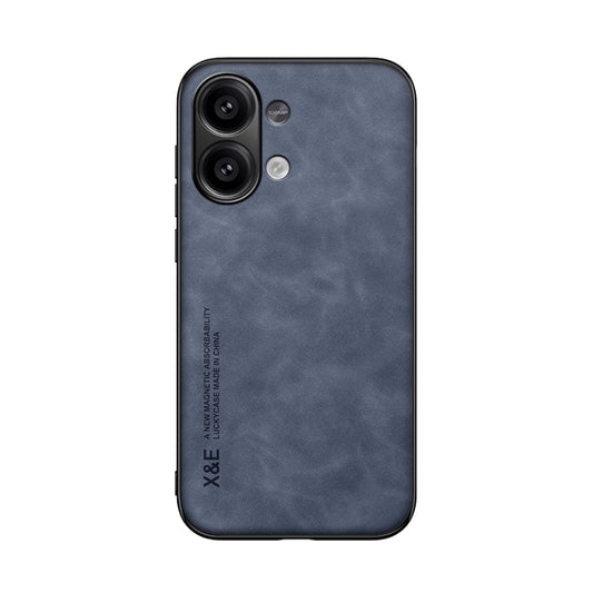 For Xiaomi Redmi Note 13 4G Skin Feel Magnetic Leather Back Phone Case(Blue) - Xiaomi Cases by buy2fix | Online Shopping UK | buy2fix