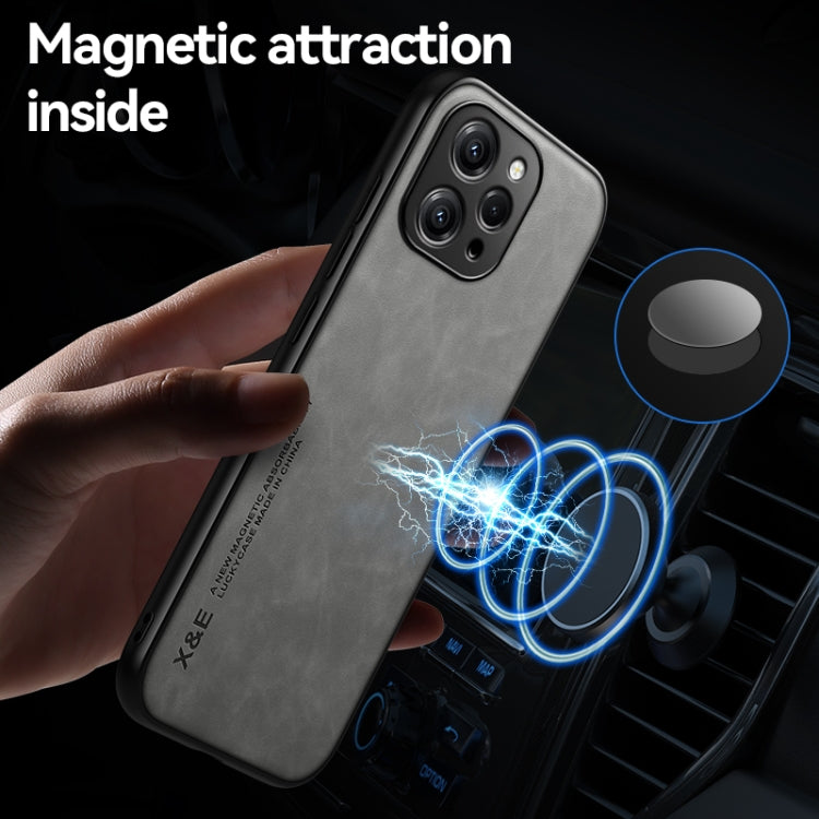 For Xiaomi Redmi Note 13 Pro 4G Skin Feel Magnetic Leather Back Phone Case(Light Grey) - Xiaomi Cases by buy2fix | Online Shopping UK | buy2fix