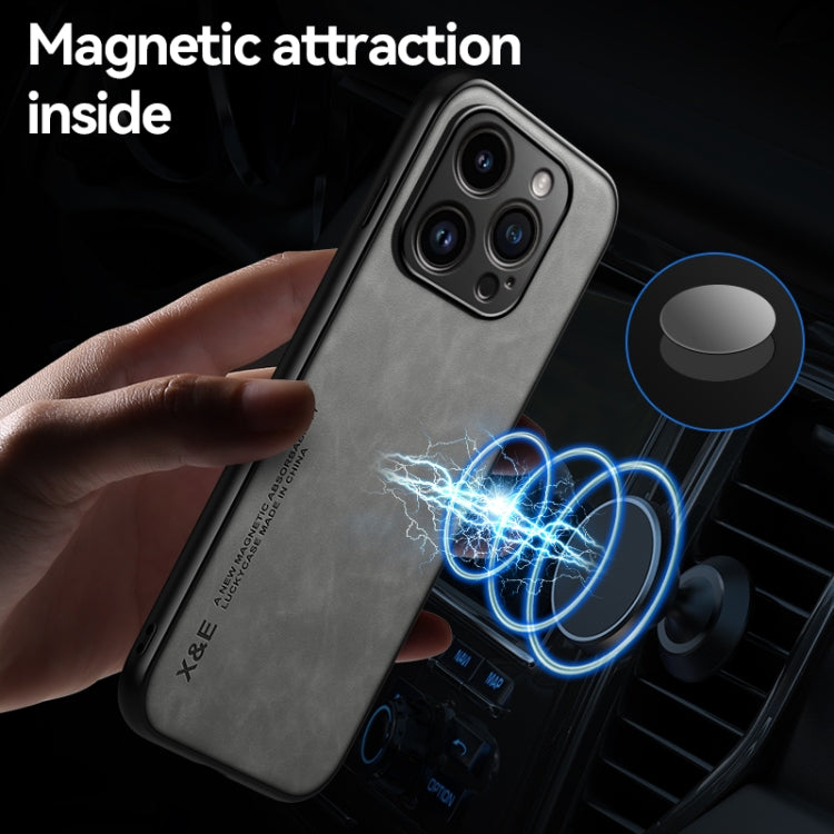 For iPhone 16 Pro Skin Feel Magnetic Leather Back Phone Case(Blue) by buy2fix
