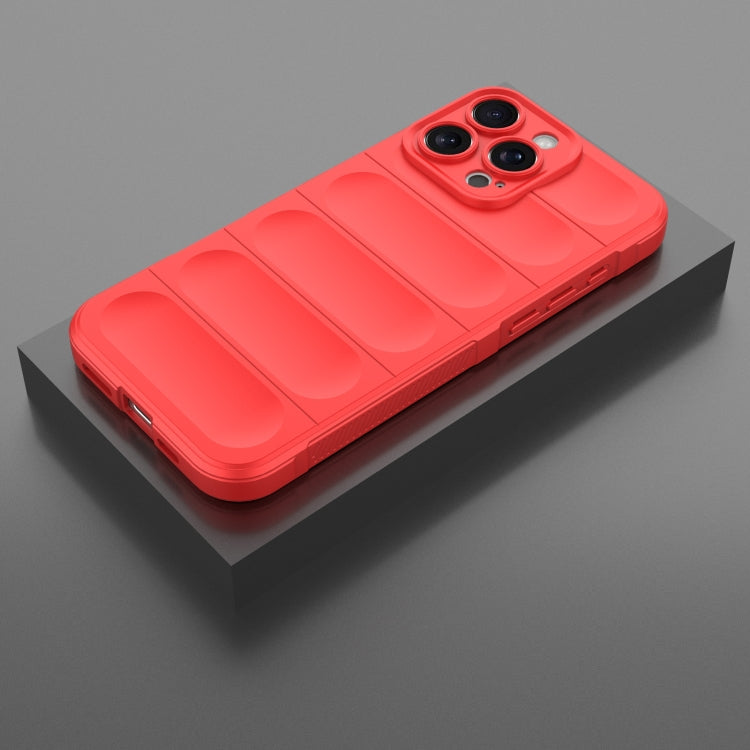 For iPhone 16 Pro Max Magic Shield TPU + Flannel Phone Case(Red) by buy2fix