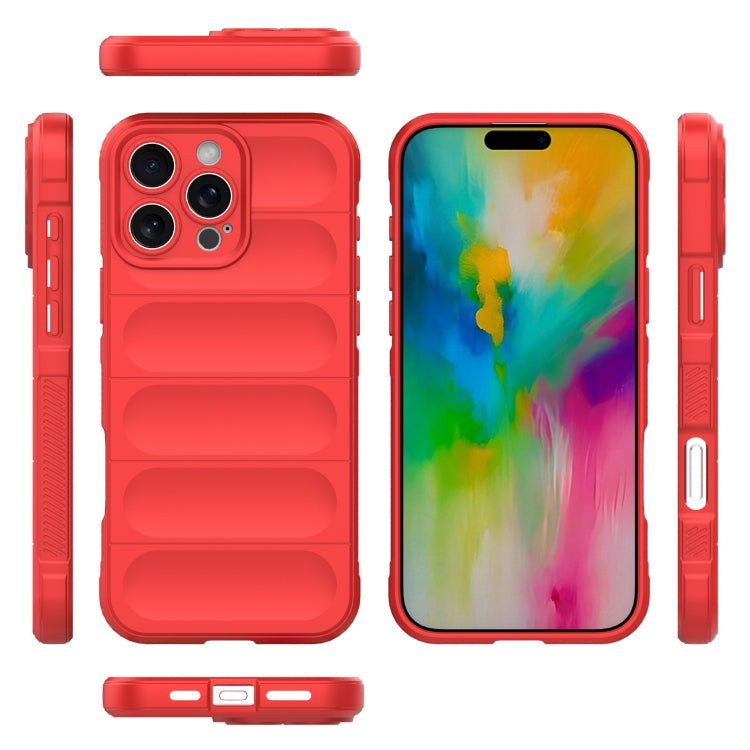 For iPhone 16 Pro Max Magic Shield TPU + Flannel Phone Case(Red) by buy2fix