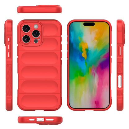 For iPhone 16 Pro Max Magic Shield TPU + Flannel Phone Case(Red) by buy2fix