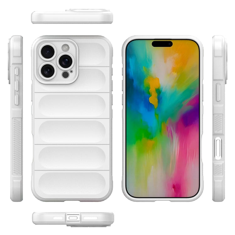 For iPhone 16 Pro Max Magic Shield TPU + Flannel Phone Case(White) by buy2fix