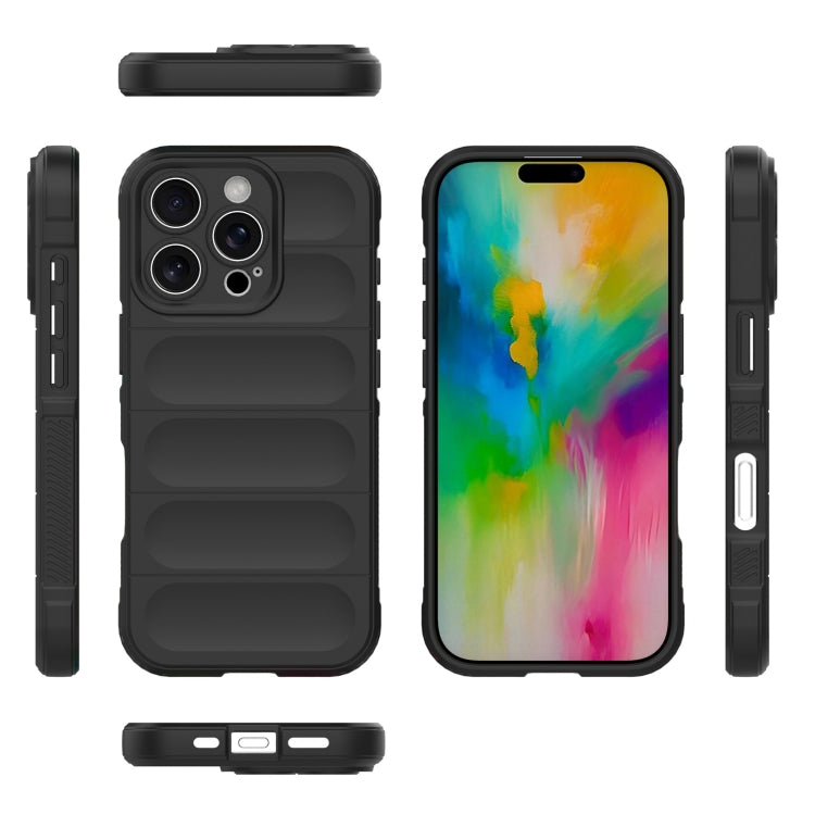 For iPhone 16 Pro Magic Shield TPU + Flannel Phone Case(Black) by buy2fix