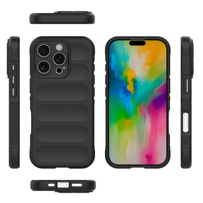 For iPhone 16 Pro Magic Shield TPU + Flannel Phone Case(Black) by buy2fix
