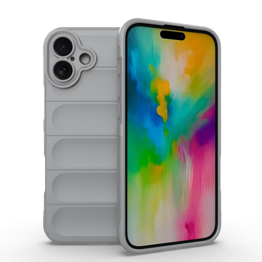 For iPhone 16 Plus Magic Shield TPU + Flannel Phone Case(Grey) - iPhone 16 Plus Cases by buy2fix | Online Shopping UK | buy2fix