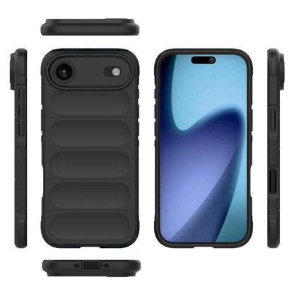For iPhone Air Magic Shield TPU + Flannel Phone Case(Black) - iPhone Air Cases by buy2fix | Online Shopping UK | buy2fix