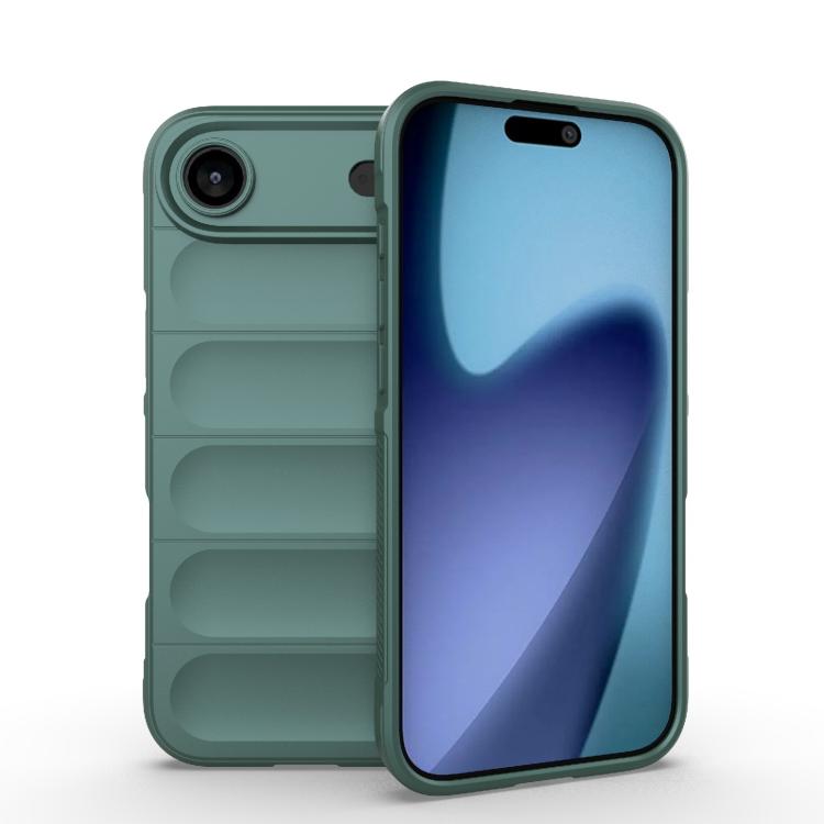 For iPhone Air Magic Shield TPU + Flannel Phone Case(Dark Green) - iPhone Air Cases by buy2fix | Online Shopping UK | buy2fix