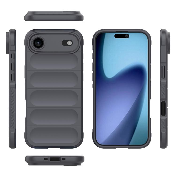 For iPhone Air Magic Shield TPU + Flannel Phone Case(Dark Grey) - iPhone Air Cases by buy2fix | Online Shopping UK | buy2fix
