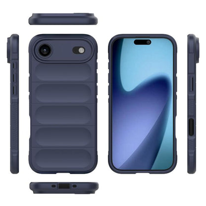 For iPhone Air Magic Shield TPU + Flannel Phone Case(Dark Blue) - iPhone Air Cases by buy2fix | Online Shopping UK | buy2fix