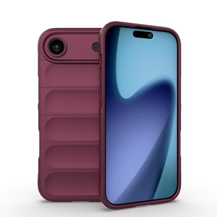 For iPhone Air Magic Shield TPU + Flannel Phone Case(Wine Red) - iPhone Air Cases by buy2fix | Online Shopping UK | buy2fix