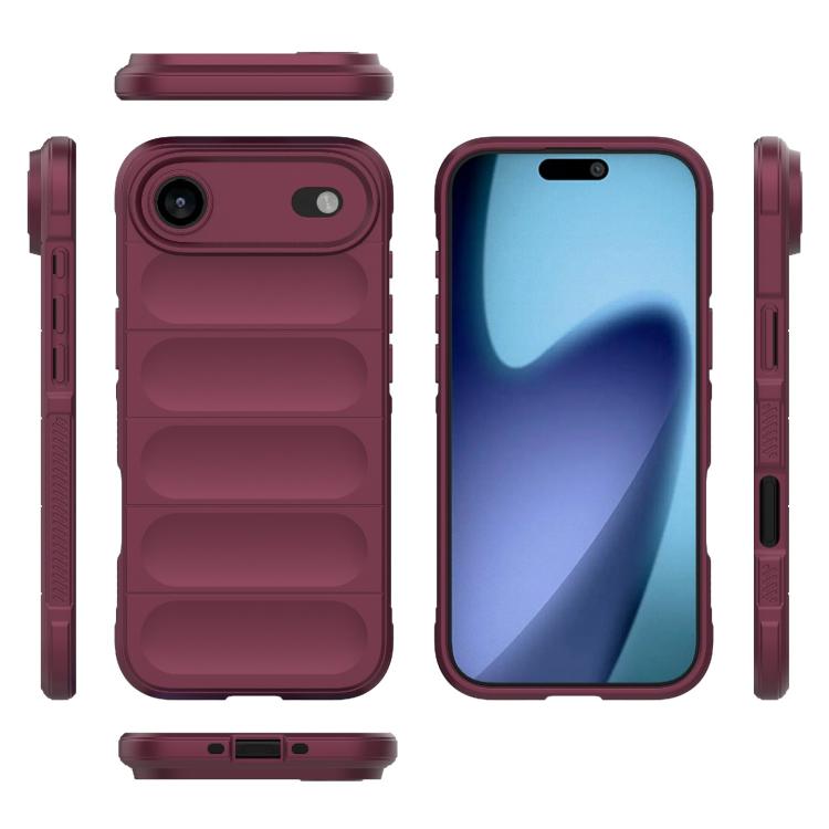 For iPhone Air Magic Shield TPU + Flannel Phone Case(Wine Red) - iPhone Air Cases by buy2fix | Online Shopping UK | buy2fix