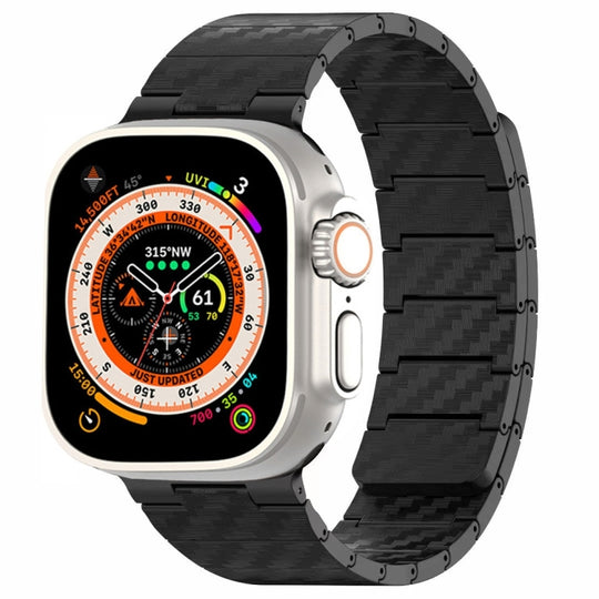 For Apple Watch Ultra 2 49mm Carbon Fiber Magnetic Loop Watch Band(Black)