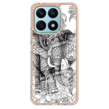 For Honor X8a Electroplating Marble Dual-side IMD Phone Case(Totem Elephant) - Honor Cases by buy2fix | Online Shopping UK | buy2fix