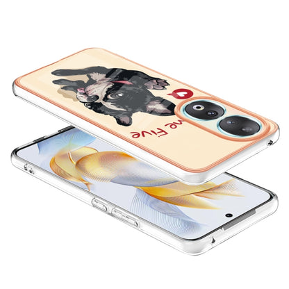 For Honor 90 5G Electroplating Marble Dual-side IMD Phone Case(Lucky Dog) - Honor Cases by buy2fix | Online Shopping UK | buy2fix