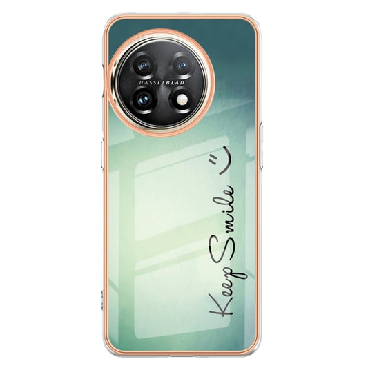 For OnePlus 11 Electroplating Marble Dual-side IMD Phone Case(Smile) - OnePlus Cases by buy2fix | Online Shopping UK | buy2fix
