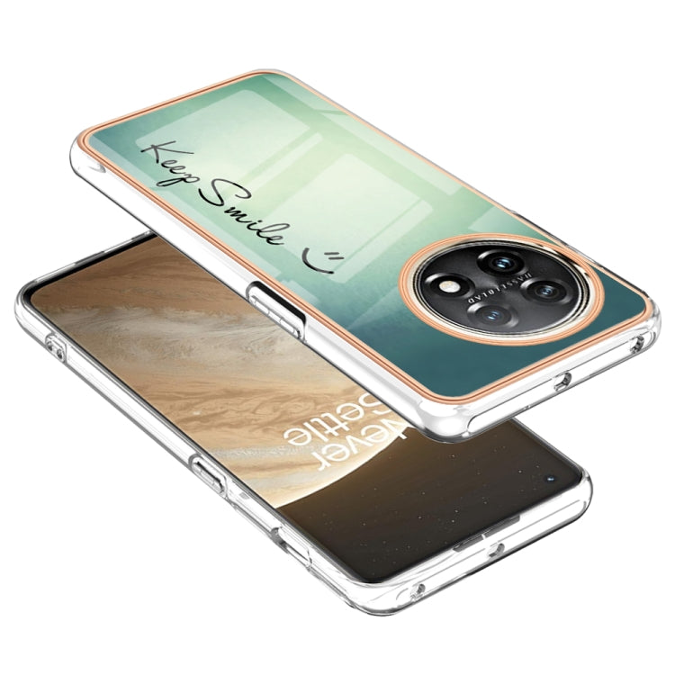 For OnePlus 11 Electroplating Marble Dual-side IMD Phone Case(Smile) - OnePlus Cases by buy2fix | Online Shopping UK | buy2fix