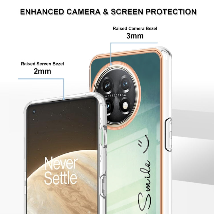 For OnePlus 11 Electroplating Marble Dual-side IMD Phone Case(Smile) - OnePlus Cases by buy2fix | Online Shopping UK | buy2fix