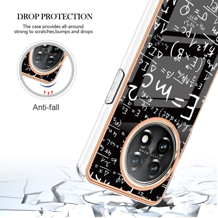 For OnePlus 11 Electroplating Marble Dual-side IMD Phone Case(Equation) - OnePlus Cases by buy2fix | Online Shopping UK | buy2fix
