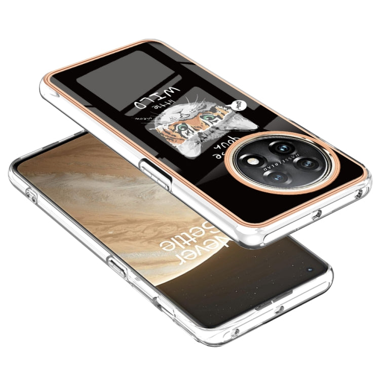 For OnePlus 11 Electroplating Marble Dual-side IMD Phone Case(Natural Growth) - OnePlus Cases by buy2fix | Online Shopping UK | buy2fix