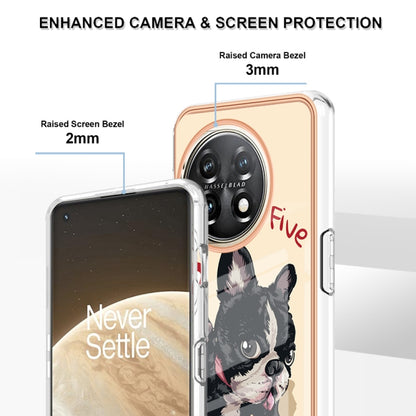 For OnePlus 11 Electroplating Marble Dual-side IMD Phone Case(Lucky Dog) - OnePlus Cases by buy2fix | Online Shopping UK | buy2fix