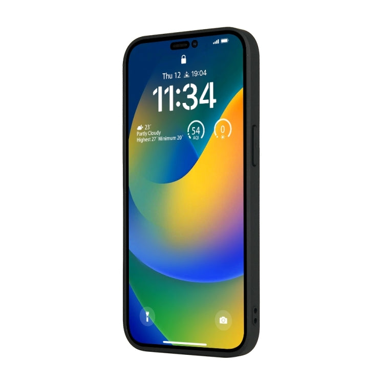 For iPhone 15 Pro Max Fierre Shann Leather Texture Phone Back Cover Case(Cowhide Black) by FIERRE SHANN