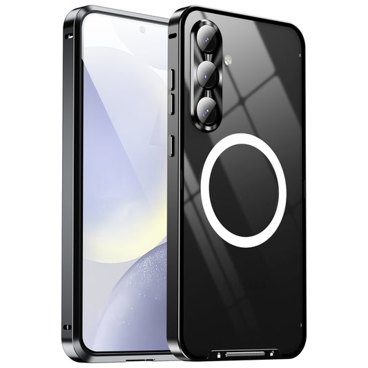 For Samsung Galaxy S24 FE 5G MagSafe Magnetic Frosted Metal Phone Case(Black) - Galaxy S24 FE 5G Cases by buy2fix | Online Shopping UK | buy2fix