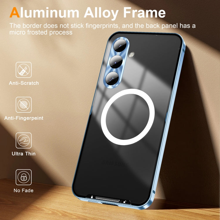 For Samsung Galaxy S24 FE 5G MagSafe Magnetic Frosted Metal Phone Case(Blue) - Galaxy S24 FE 5G Cases by buy2fix | Online Shopping UK | buy2fix