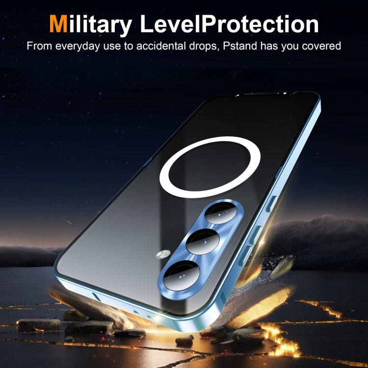 For Samsung Galaxy S24 FE 5G MagSafe Magnetic Frosted Metal Phone Case(Blue) - Galaxy S24 FE 5G Cases by buy2fix | Online Shopping UK | buy2fix