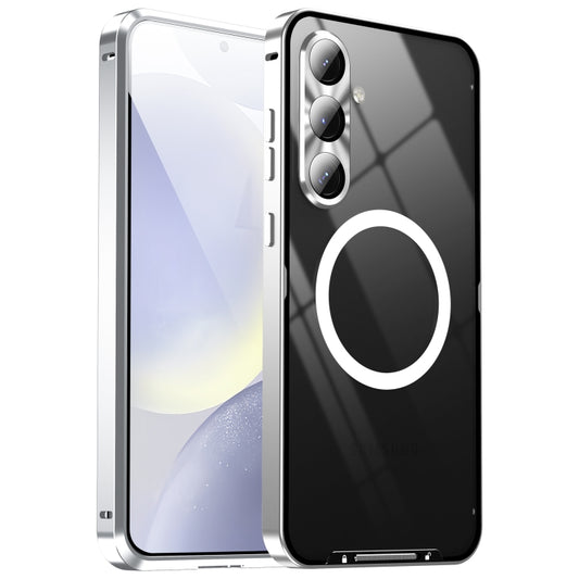 For Samsung Galaxy S24 FE 5G MagSafe Magnetic Frosted Metal Phone Case(Silver) - Galaxy S24 FE 5G Cases by buy2fix | Online Shopping UK | buy2fix