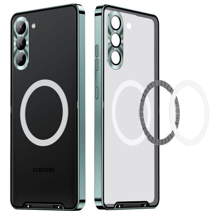 For Samsung Galaxy S25 5G MagSafe Magnetic Frosted Metal Phone Case(Green) - Galaxy S25 5G Cases by buy2fix | Online Shopping UK | buy2fix