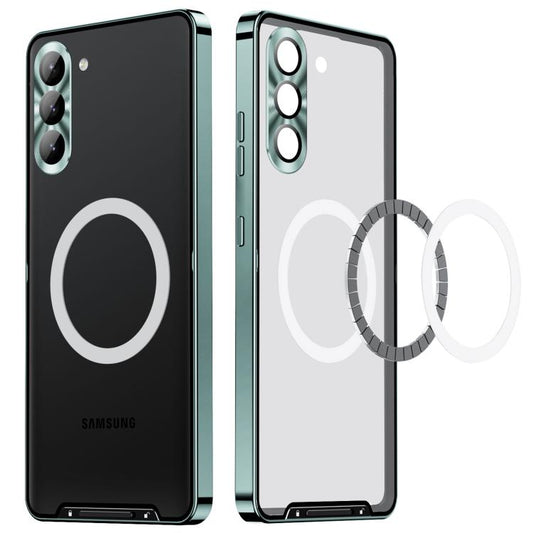 For Samsung Galaxy S25 5G MagSafe Magnetic Frosted Metal Phone Case(Green) - Galaxy S25 5G Cases by buy2fix | Online Shopping UK | buy2fix