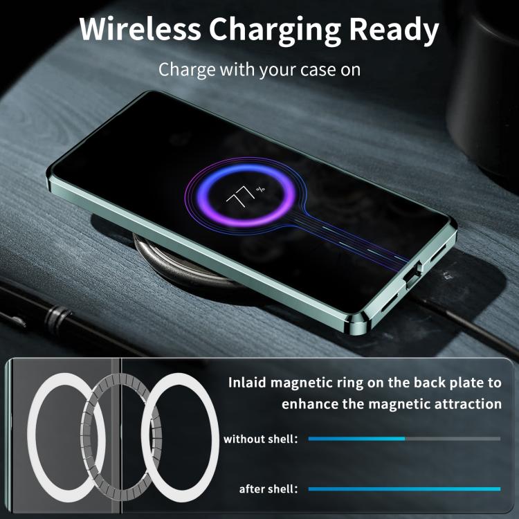 For Samsung Galaxy S25 5G MagSafe Magnetic Frosted Metal Phone Case(Green) - Galaxy S25 5G Cases by buy2fix | Online Shopping UK | buy2fix
