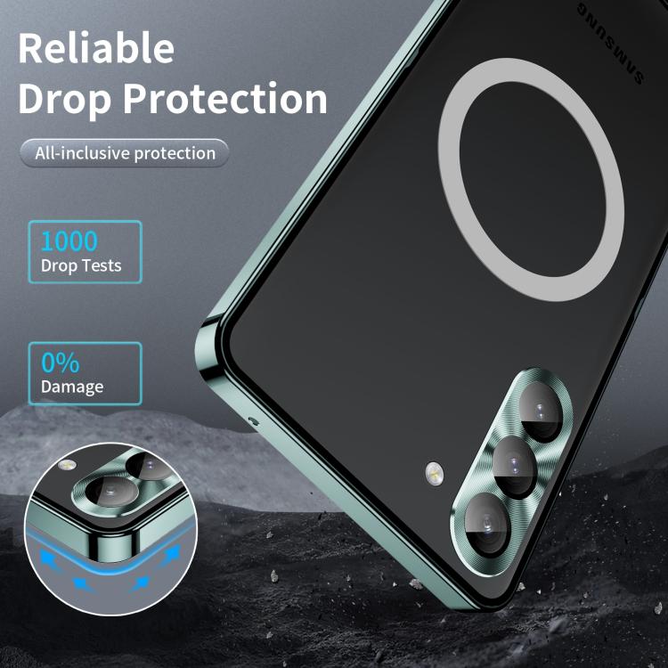 For Samsung Galaxy S25 5G MagSafe Magnetic Frosted Metal Phone Case(Green) - Galaxy S25 5G Cases by buy2fix | Online Shopping UK | buy2fix