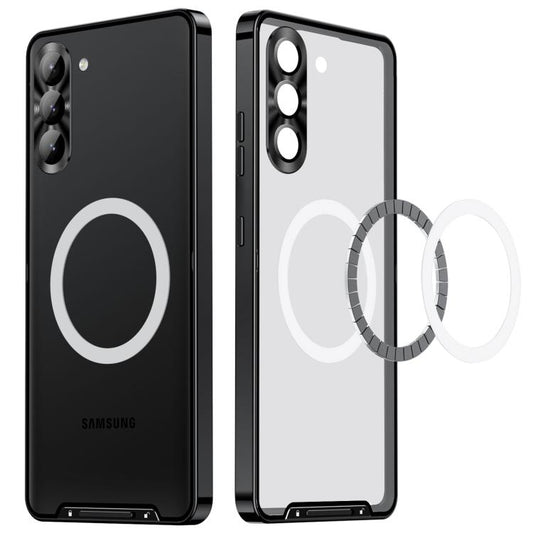 For Samsung Galaxy S25+ 5G MagSafe Magnetic Frosted Metal Phone Case(Black) - Galaxy S25+ 5G Cases by buy2fix | Online Shopping UK | buy2fix