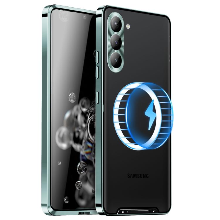 For Samsung Galaxy S25+ 5G MagSafe Magnetic Frosted Metal Phone Case(Green) - Galaxy S25+ 5G Cases by buy2fix | Online Shopping UK | buy2fix