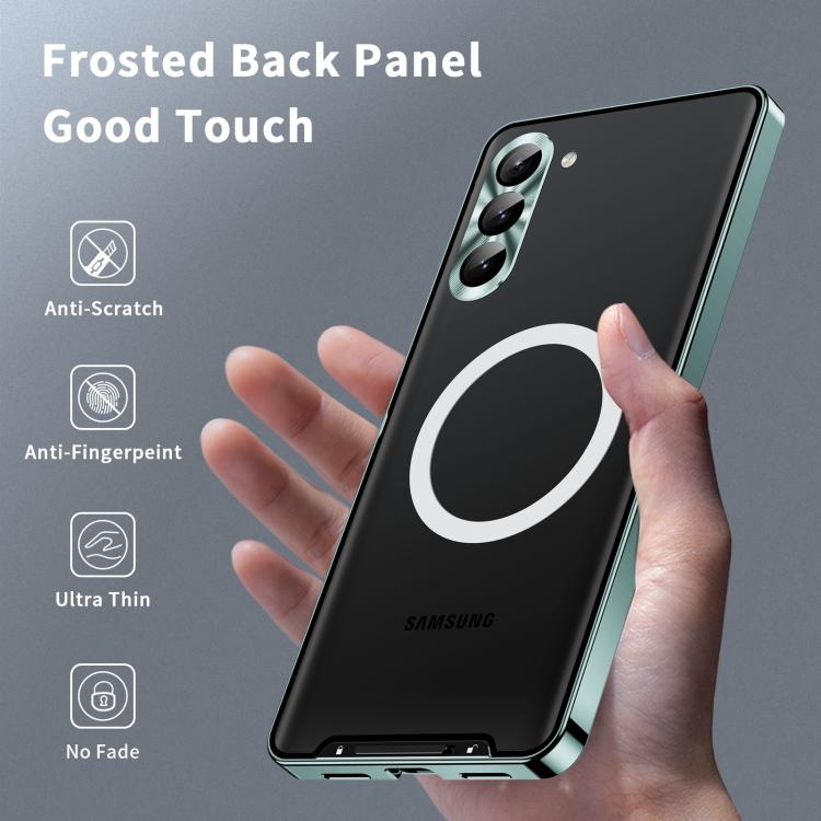 For Samsung Galaxy S25+ 5G MagSafe Magnetic Frosted Metal Phone Case(Green) - Galaxy S25+ 5G Cases by buy2fix | Online Shopping UK | buy2fix